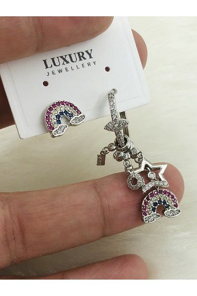 DS DİAMONDSHOP New Season Zircon Stone Earrings - Model Çkp- 202405120