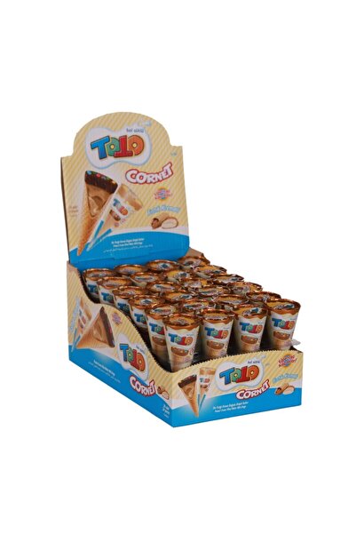 Elvan Toto Cornet Gofret Yer Fıstıklı 25 Gr. 24lü (1 Kutu)