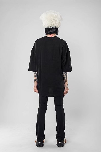 Bak Moda Unisex Μαύρο Oversize T-Shirt - Basic Model