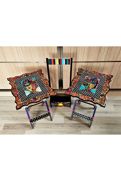 Ayshe Home Ahşap Ikili Zigon Sehpa