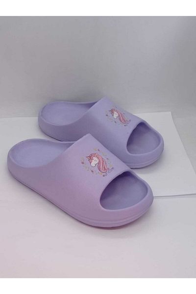 AkınalBella Girl Lilac Slide Slippers