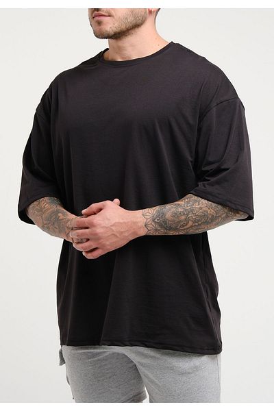 Dex Supports Lasting Energy Oversize Black Color T-shirt Loose Fit Non-Wrinkle Fabric