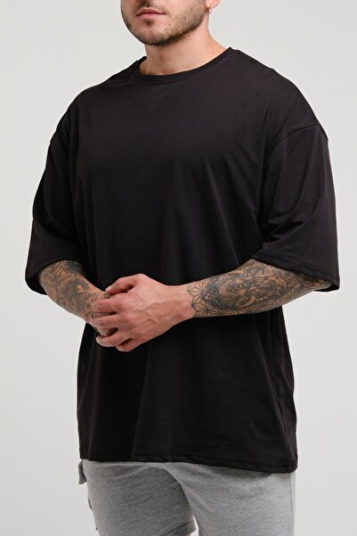 Dex Supports Lasting Energy Oversize Black Color T-shirt Loose Fit Non-Wrinkle Fabric
