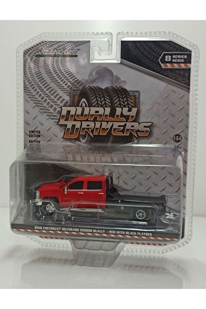 Greenlight 164 greenlight 2016 Chevrolet SİLVERADO 3500hd DUALLY RED WİTH BLA...