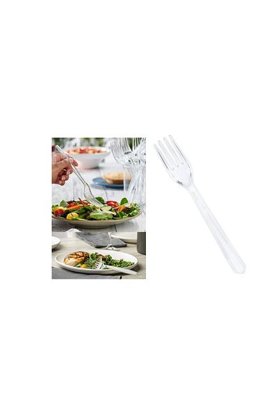 Sia 18cm Plastic Fork - 12 Pieces, Reusable, Wedding Dinner and Spoon