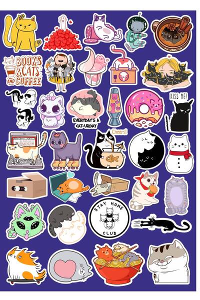 BENİMSER REKLAM سلسلة القطط المضحكة 4 - ملصق لاصق لزجاجة الكمبيوتر المحمول لل...