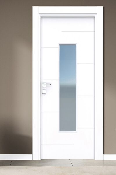 ALO KAPI MELAMİN KARİZMA BEŞ CAMLI ODA KAPISI, BEYAZ, 86/204/18-27 CM