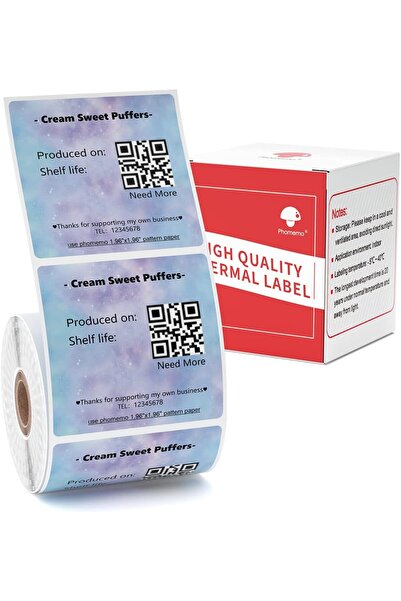 Phomemo 50X50mm/150adet Degrade Uzay - M110, M108, M220, M221 İçin Etiket XP5...