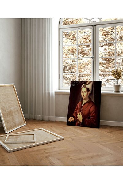 Pegziz Hürrem Sultan Renkli Portre Kanvas Tablo