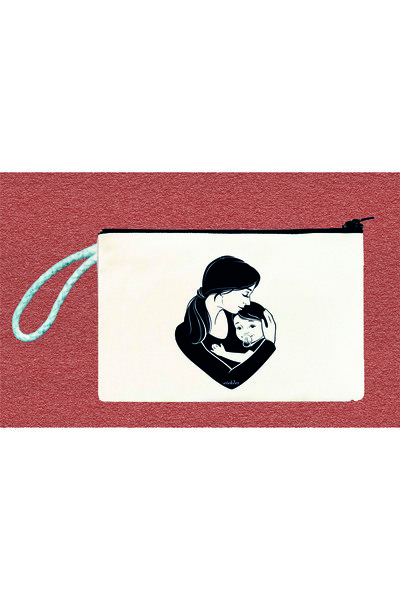 Mother Printed Cotton Raw Cloth Wallet 18X12 cm.