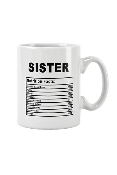 qoeuyl boutique كوب مطبوع من Sister Nutrition Facts هدية للأخت والأخت