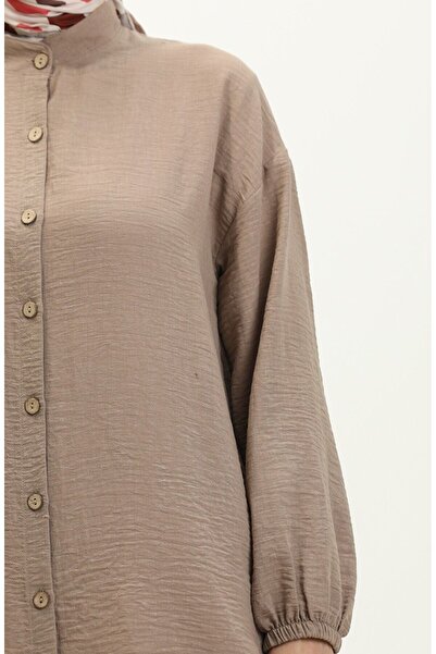 new ats Λινό χιτώνα με κουμπιά Judge Collar