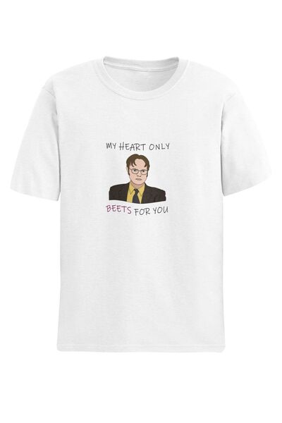 qoeuyl boutique تي شيرت My Heart Only Beets For You Dwight Schrute The Office...