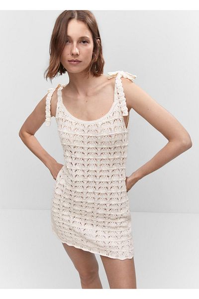MANGO Woman Belted Lace Dress