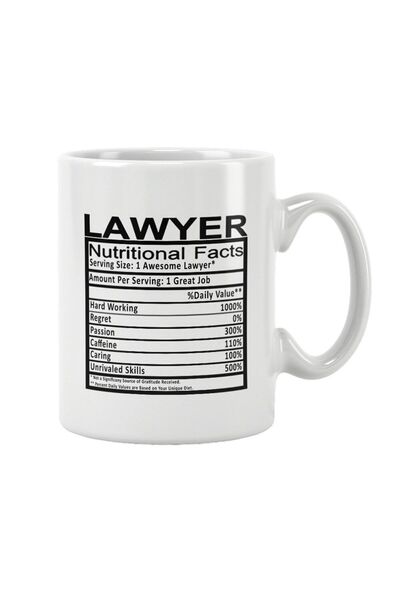 qoeuyl boutique كوب مطبوع عليه هدية المحامي من Lawyer Nutrition Facts
