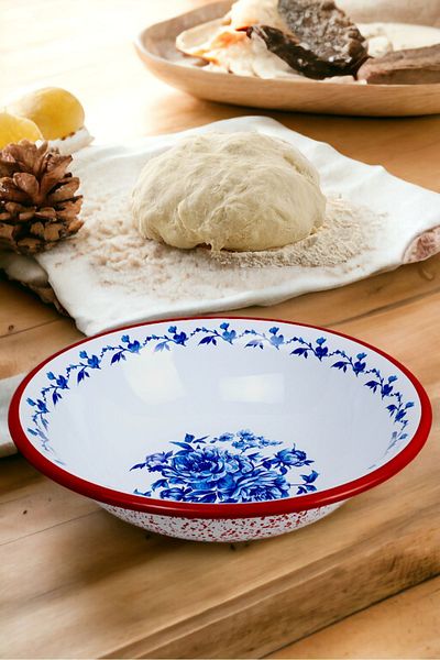 İnci Emaye 32 No 3.5 Liter Enamel Bowl Whisk and Mixing Bowl. Dough Bowl. Large Bowl