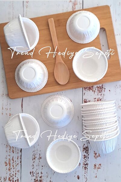 Trend Hediye Sepeti 20 كوب سوفليه أبيض - 50 × 45 مم، متوافق مع مقلاة الهواء، ...