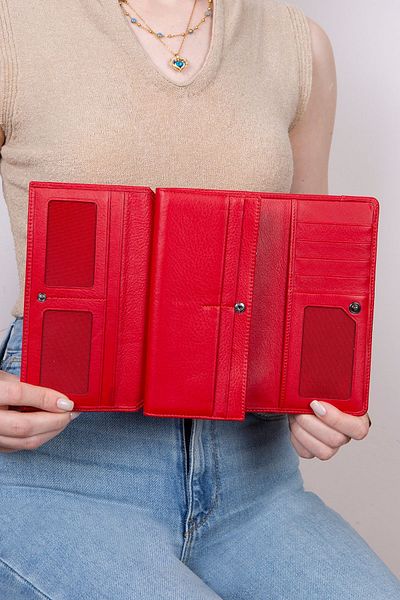 Grande L2664 Genuine Real Leather Large Size Women's Portfolio Wallet