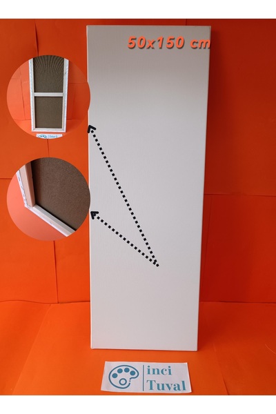 İNCİ TUVAL 50x150 cm Tuval Profesyonel 1.Kalite %100 PAMUK 380g/m2 Ressam Dok...
