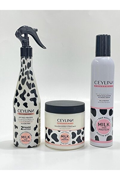 Ceylinn CeylinnMilk Protein Saç Maskesi 500ml.Yoğun Onarıcı Saç Köpüğü 300 Ml. Milk Protein Fön Suyu 400 Ml
