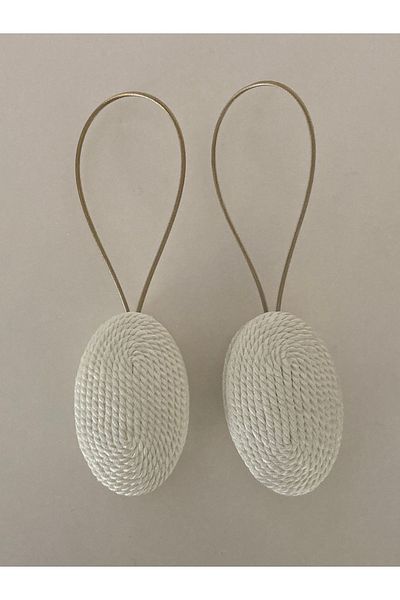 FEDA İSTANBUL Curtain Latch Magnetized Oval Thread Wrapped 2 Pieces