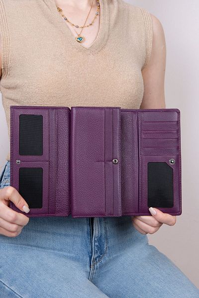 Grande L2664 Genuine Real Leather Large Size Women's Portfolio Wallet