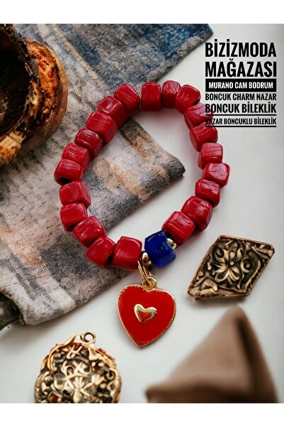 bizizmoda Murano Cam Bodrum Boncuk Charm Nazar Boncuk Bileklik Nazar Boncuklu...