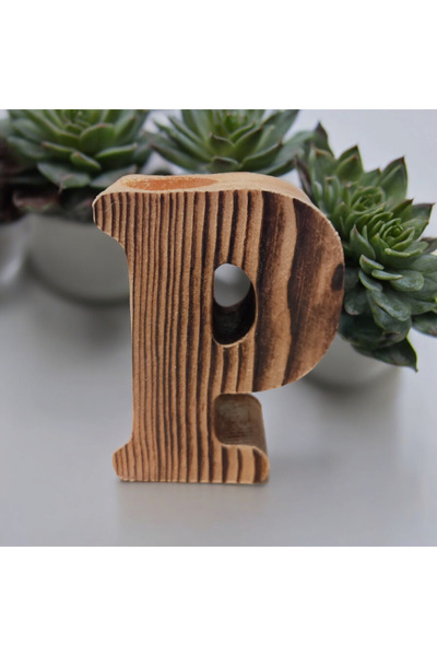 Renkli Tasarım Evi Kişiye Özel Harf Mumluk-P Harfi