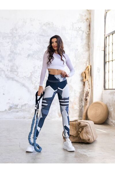 lismina Geometrik Desenli Ekstra Yüksek Bel Toparlayıcı Tayt