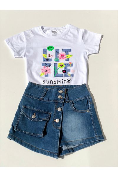 Dijitex Girl's Denim Shorts - Jeans and Skirt Design