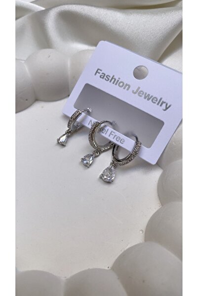 Accessories Kadın Gümüş 3’lü Set Küpe