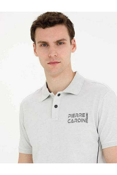 Pierre Cardin Ανοιχτό γκρι Slim Fit Polo T-Shirt