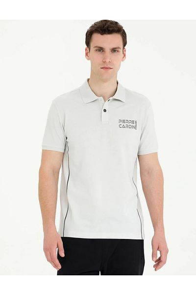 Pierre Cardin Ανοιχτό γκρι Slim Fit Polo T-Shirt