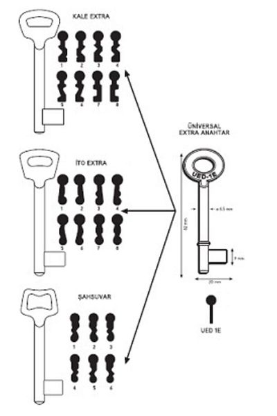 KALE Room Door Opening Locking Keys (2 Pieces)