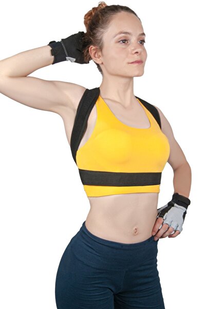 Ankaflex Κορσές για την πρόληψη της καμπούρλας, για όρθια στάση ώμων, Unisex, μαύρο δερμάτινο μοτίβο, ρυθμιζόμενο με ζώνη