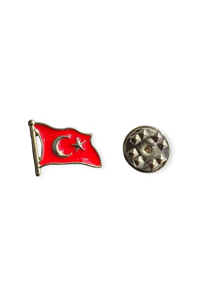 Rozet Türkiye Bayrak Light Altın Kaplama Rozet - Türk Bayrağı Rozet