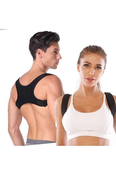 Ankaflex Unisex Μαύρος Ορθοπεδικός Όρθιος Κορσές Στάσης