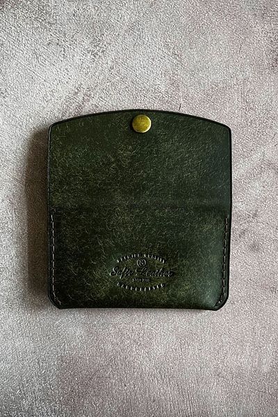 Safir Leather Кожен калъф за карти Italian Pueblo Minimal (зелен)