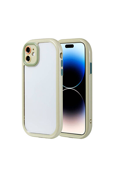 Nezih Case İphone 11 Kılıf Kamera Koruması ve Kenarları renkli Arkası Mat Sil...