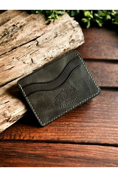 DeriBoss Milano Khaki Green Γνήσιο Δερμάτινο Μίνιμαλ Θήκη Κάρτας