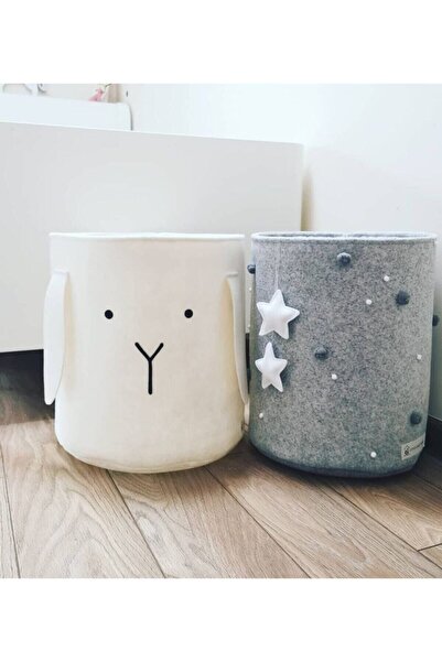 Woll Tasarım Sevimli Büyük Boy 2'li Bebek Ve Çocuk Odası Çamaşır Ve Oyuncak S...