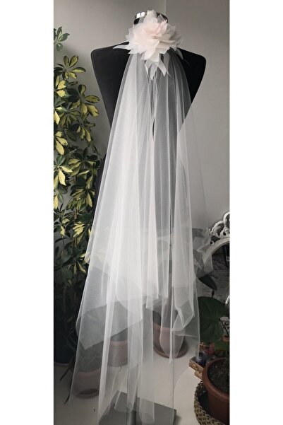 VENÜS MODA by Pınar Voal Helen cu piepteni de 150 cm - roz pudrat, cu detaliu...