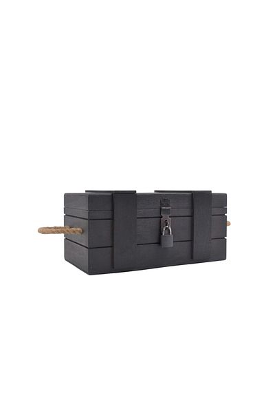 t tun's woods Memory Box, Photo Box with Lock 27cm X 14cm Height 12cm Opaque Black