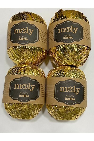 Moly Metallic Rafia Thread Set - 4 Pieces (4x50gr) Thread/Bag Thread/Metallic Thread