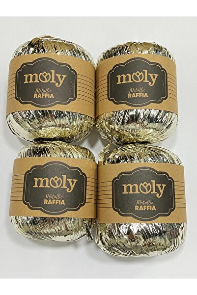 Moly Μεταλλικό Σετ Σχοινιού Ραφίας - 4 τεμάχια (4x50gr) Σχοινί/Σχοινί Τσάντας/Μεταλλικό Σχοινί