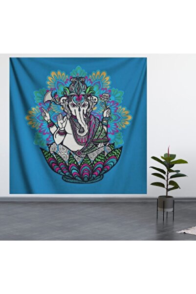 ALAMODECOR Tapiserie de perete model elefant albastru (100X100, 140X140) / Co...
