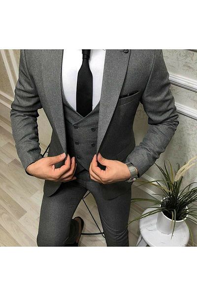 Marca Uno Slim Fit Slim Fit Solid Color Vest Suit