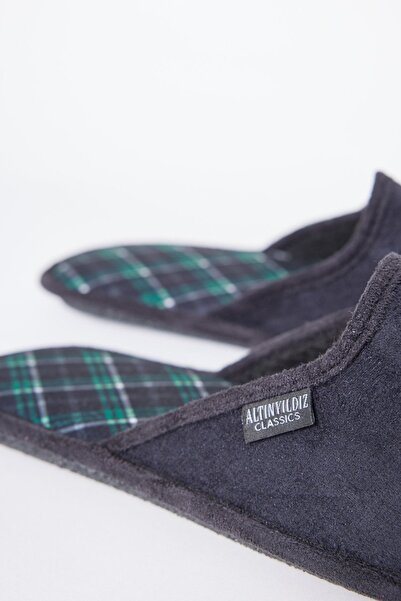 ALTINYILDIZ CLASSICS Papuci de casă Twigy pentru bărbați, negru-roșu, cu talpă moale, pachet de zestre pentru mire