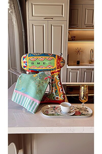 Kristes Studio Yeşil Çiçekli Mikrofiber Havlu