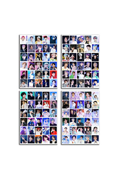 Güneş Kırtasiye مجموعة ملصقات مختلطة لصور الحفلات الموسيقية BTS 4 أوراق 120 ق...